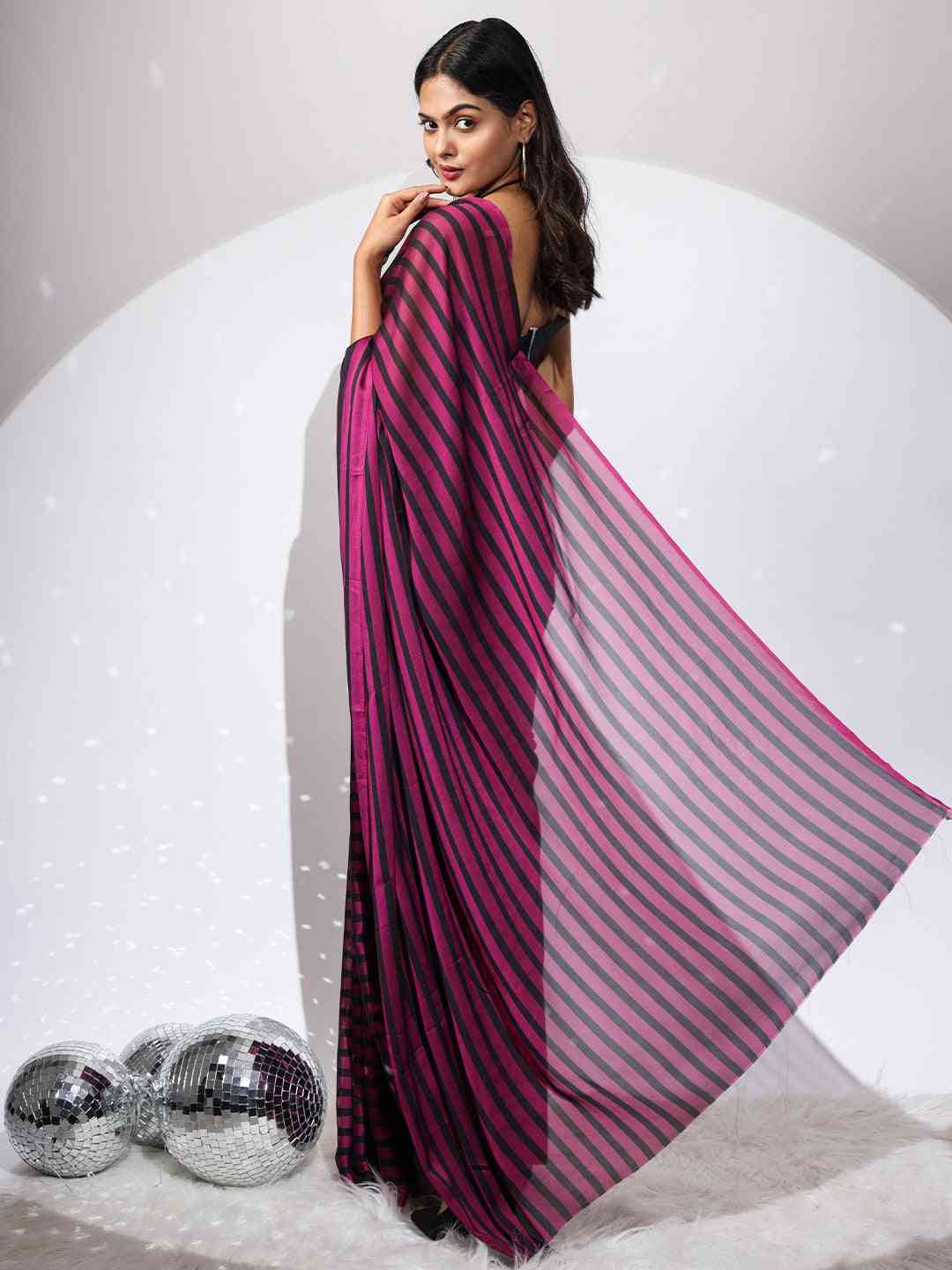 Pure Chiffon Dual Tone Designer Saree