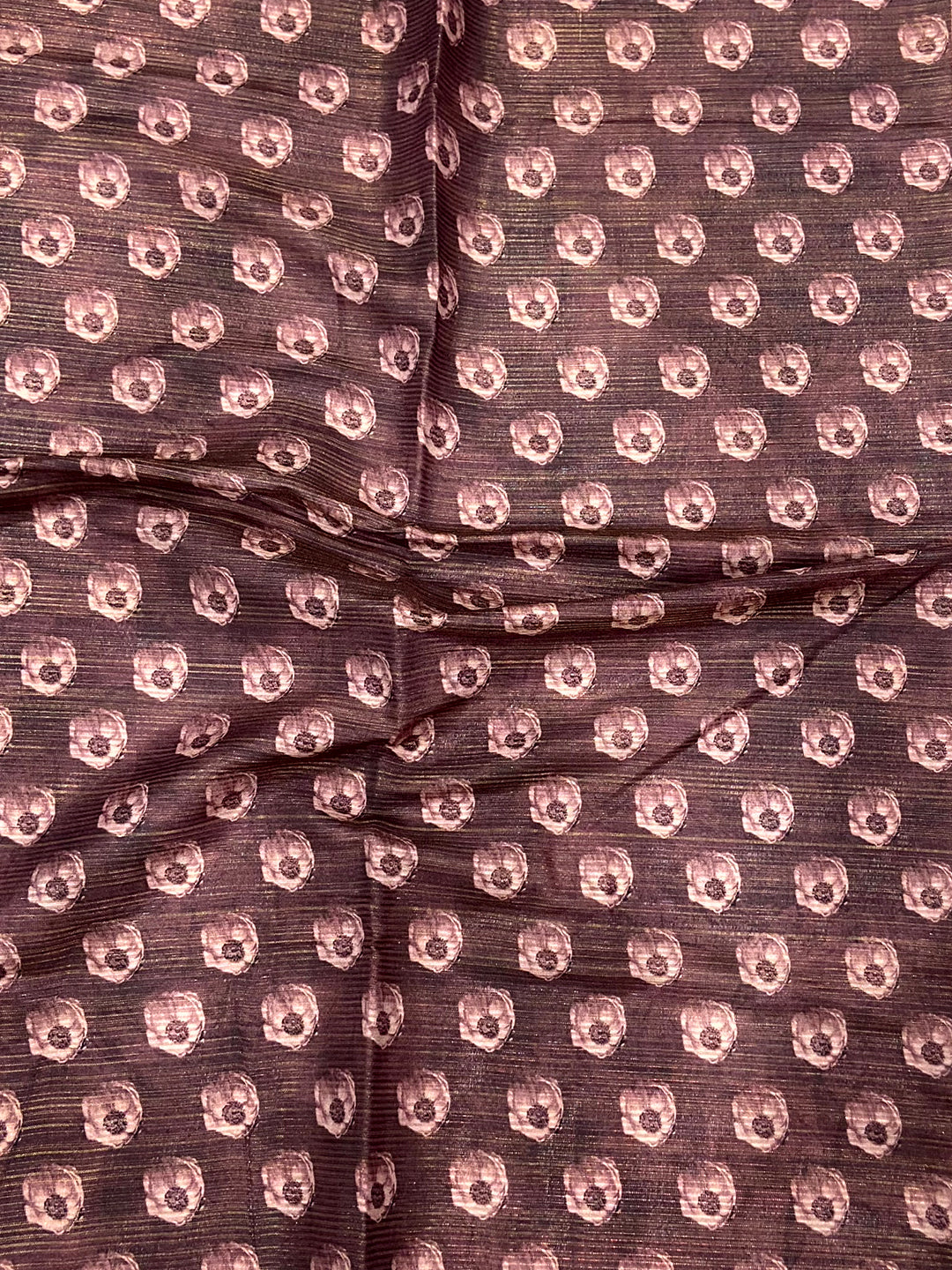 Floral Beauty in Mauve Tussar Zari Saree