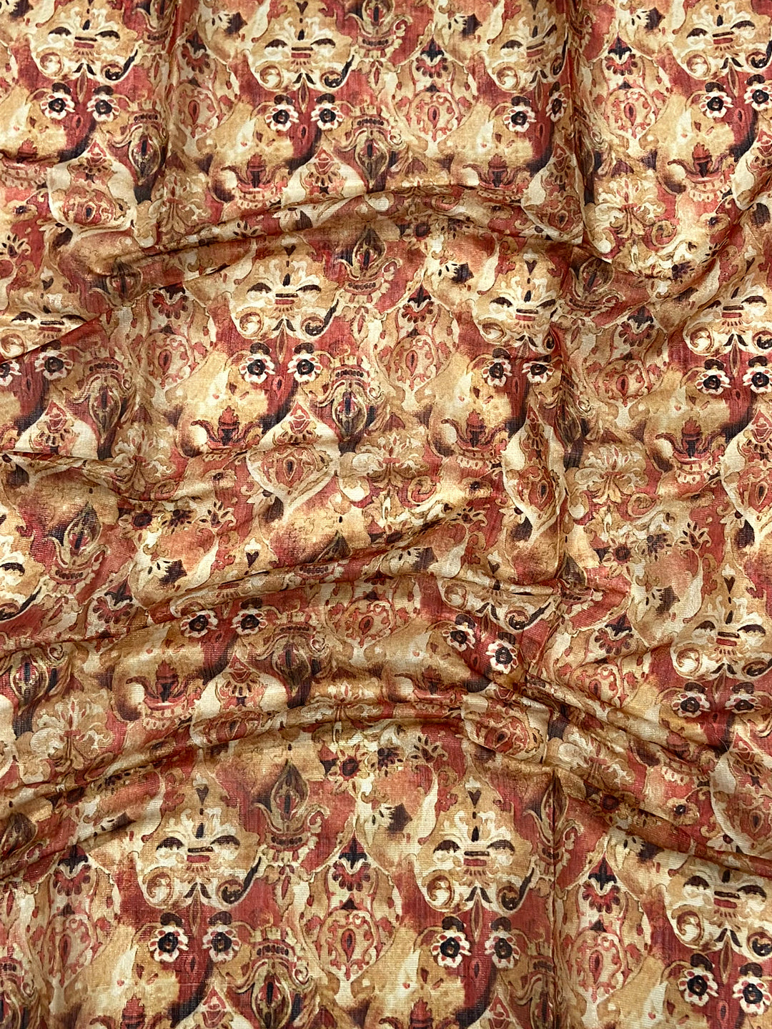 Red Tussar Blossom Saree