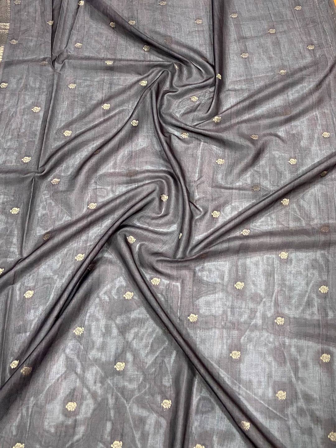 Brown Gadwal Silk Double Chex Saree