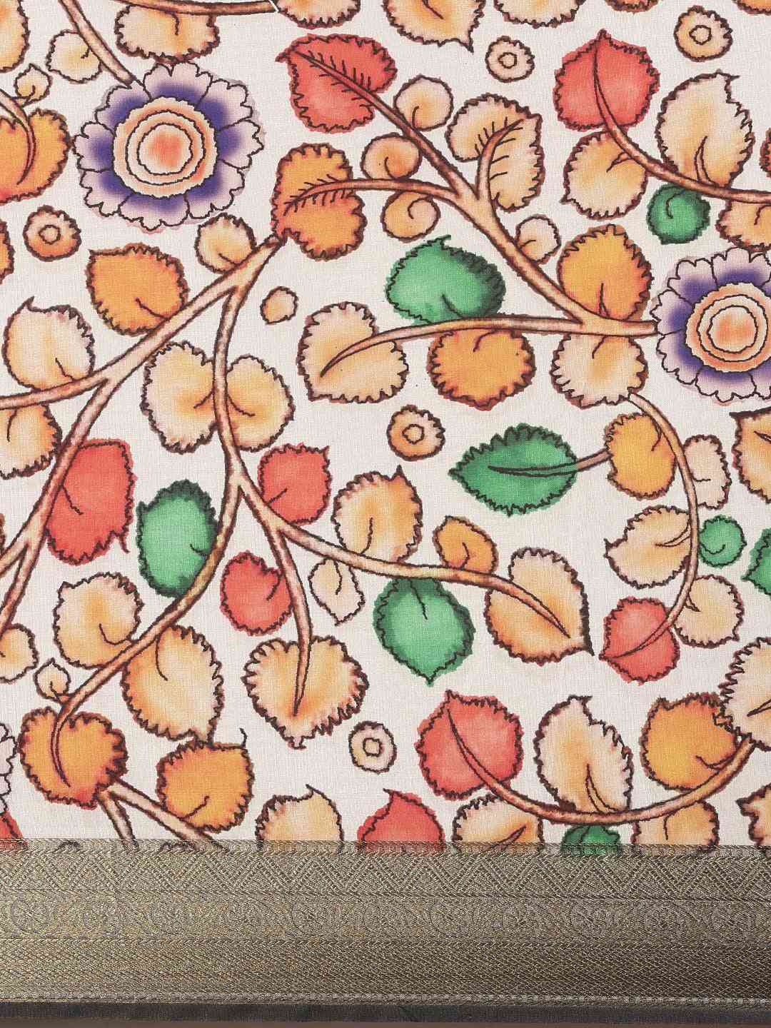 Exquisite Banarasi White Colour Floral Silk Saree