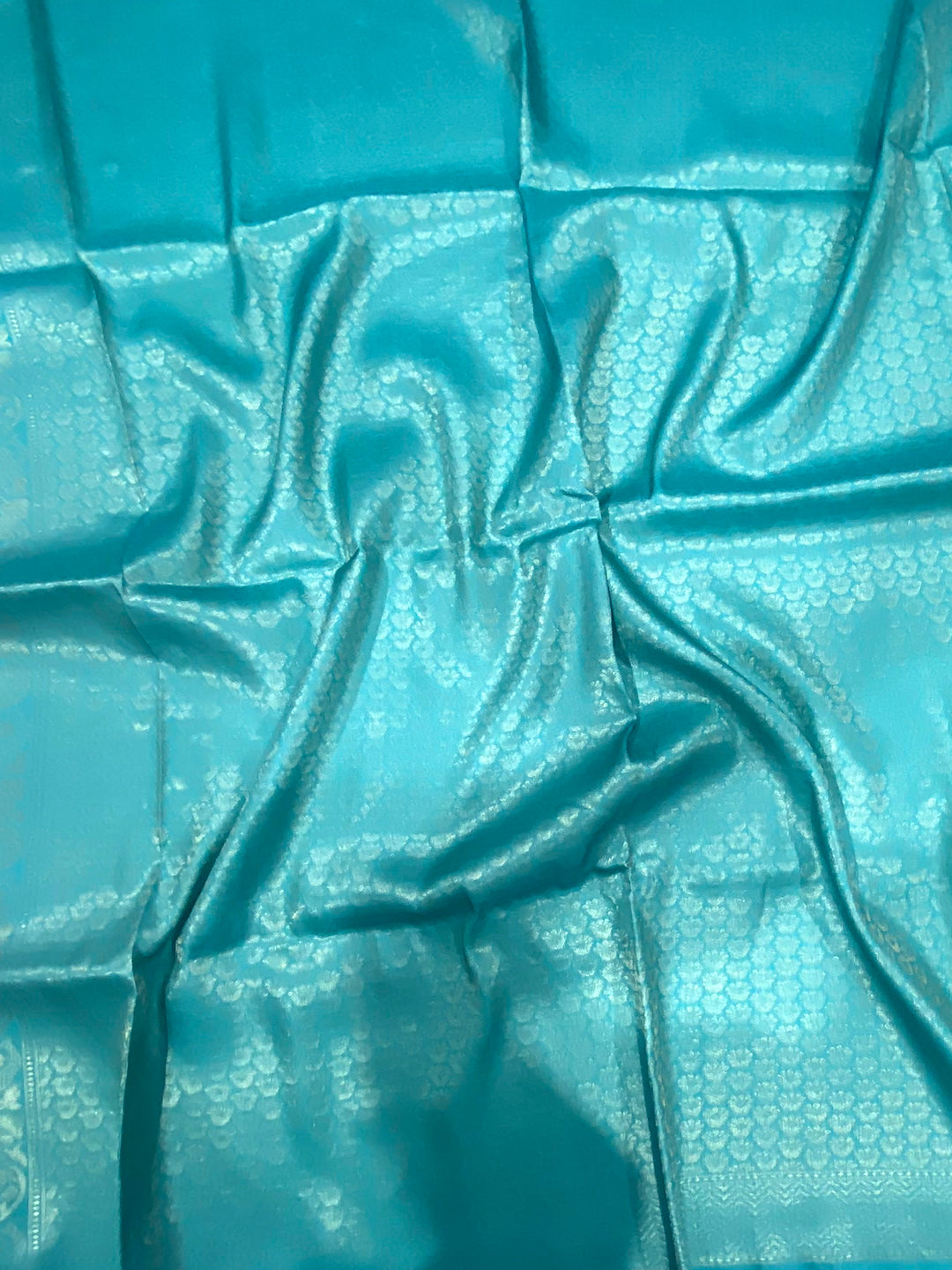 Turquoise Kanjivaram Digital Silk Saree