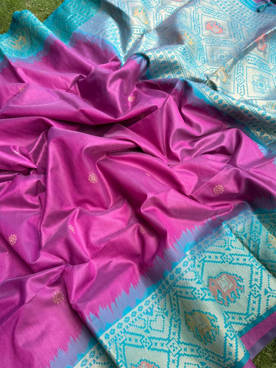 Royal Purple Silk Zari Weaving Saree