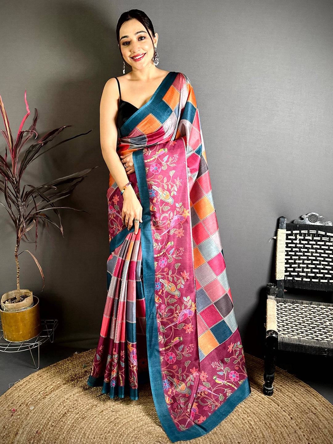 Classic Block Print Manipuri Saree