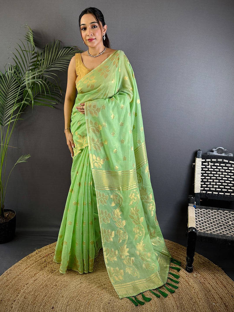 Elegant Essence Cotton Silk Dhakai Saree