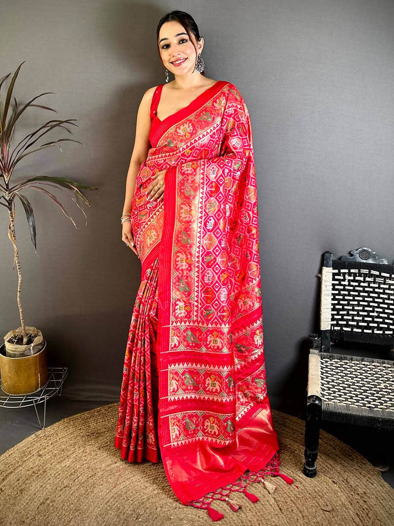 Celebrity Soft Silk Patola Weaving Saree