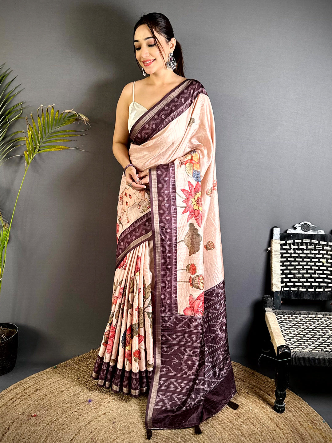 Opulent Slub Ghicha Tussar Saree