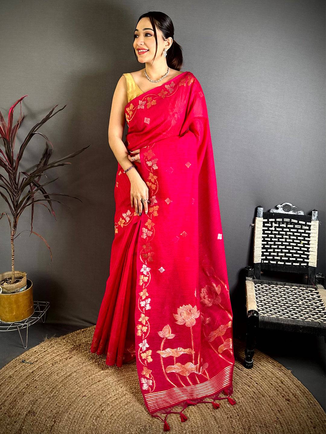 Rani Sona Chandi Munga Saree