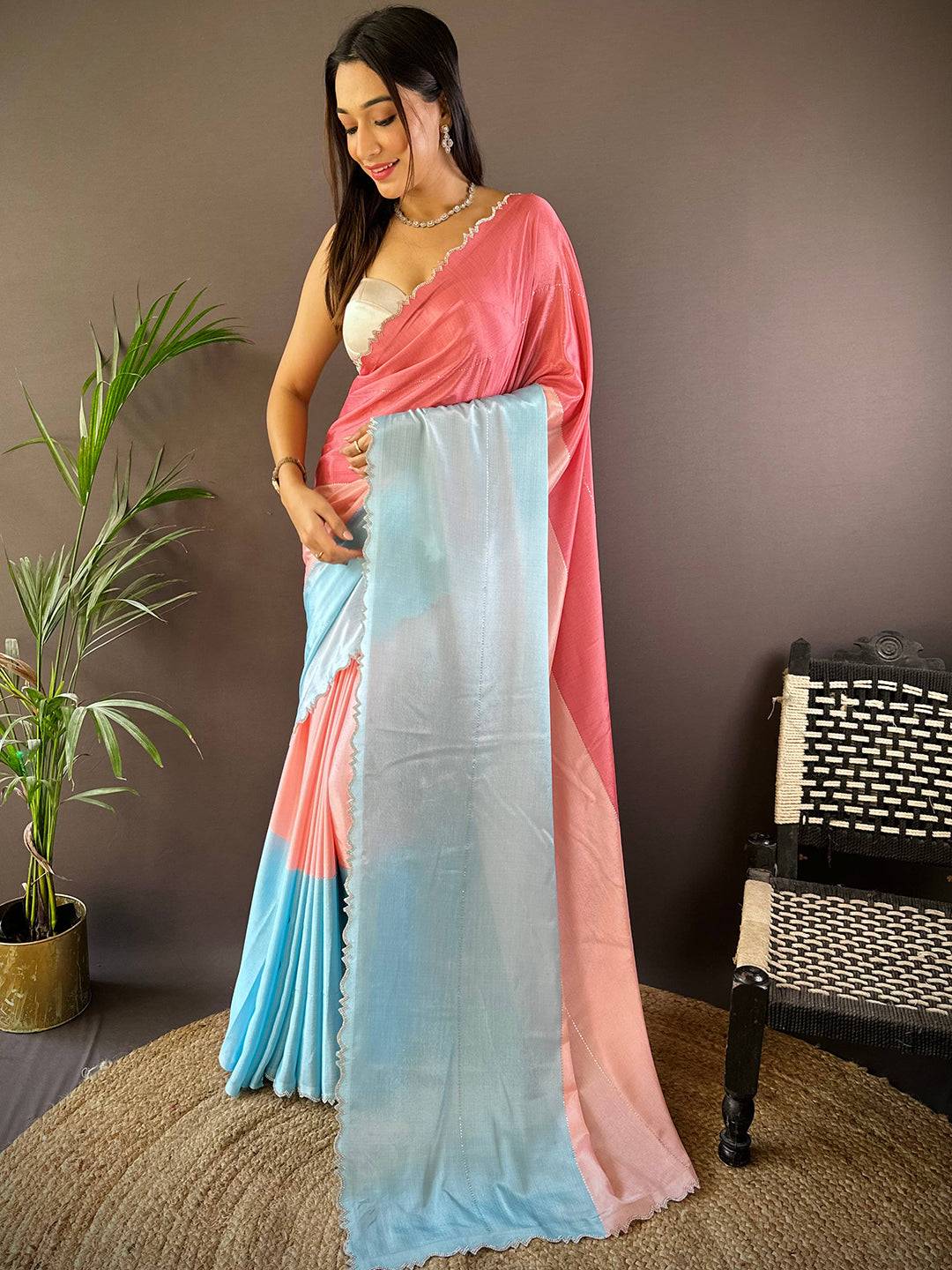 Aura Stone Cut Work Border Saree