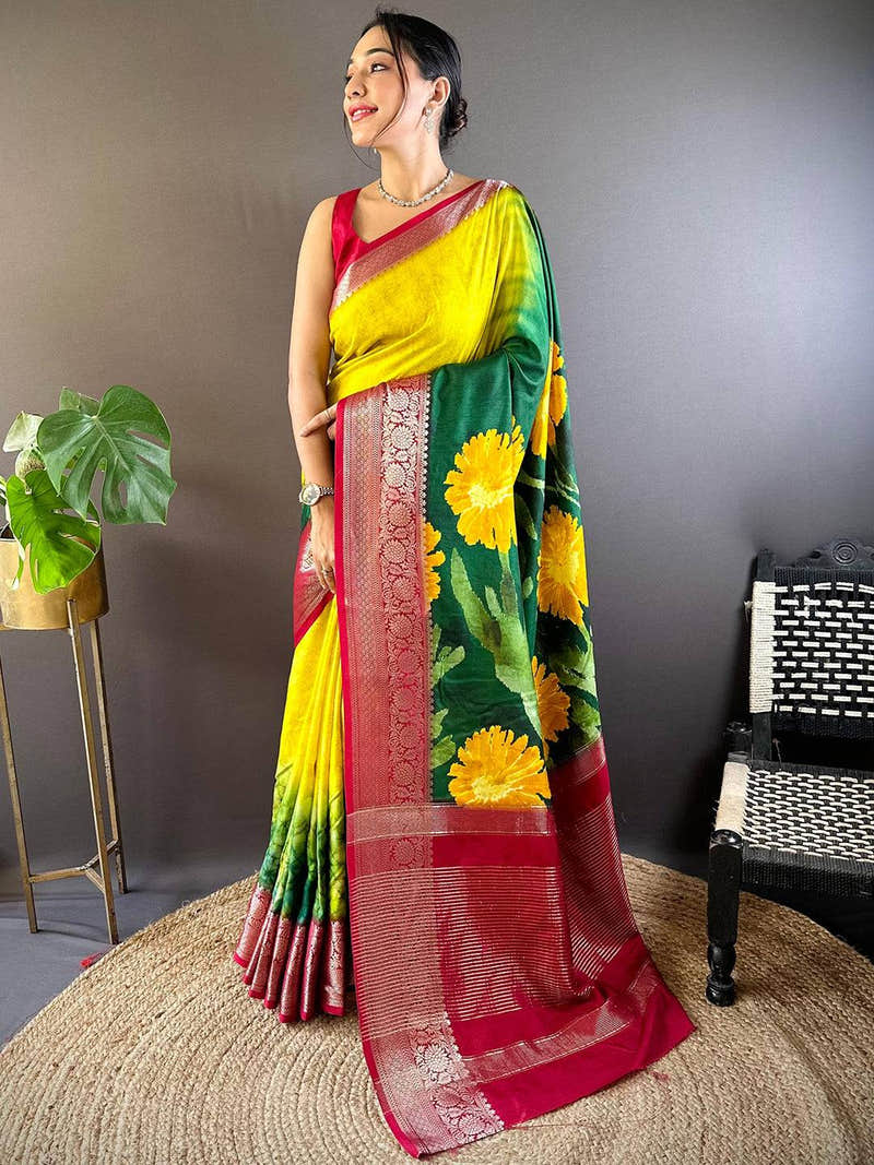 Majestic Zari Blossom Dola Silk Saree