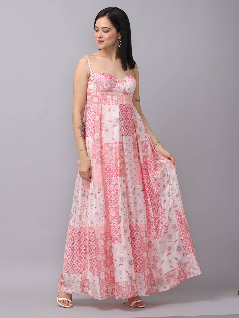 Blush Meadow Corset Dress front view