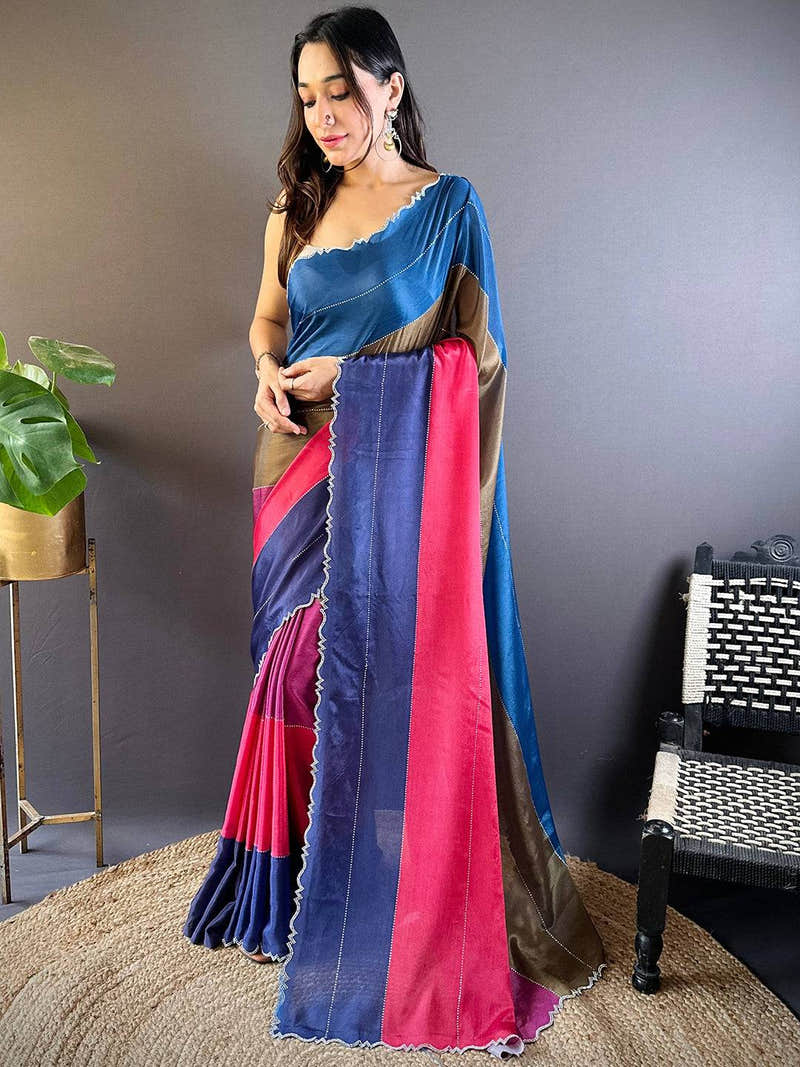Radiant Multi Colour Zarocan Saree
