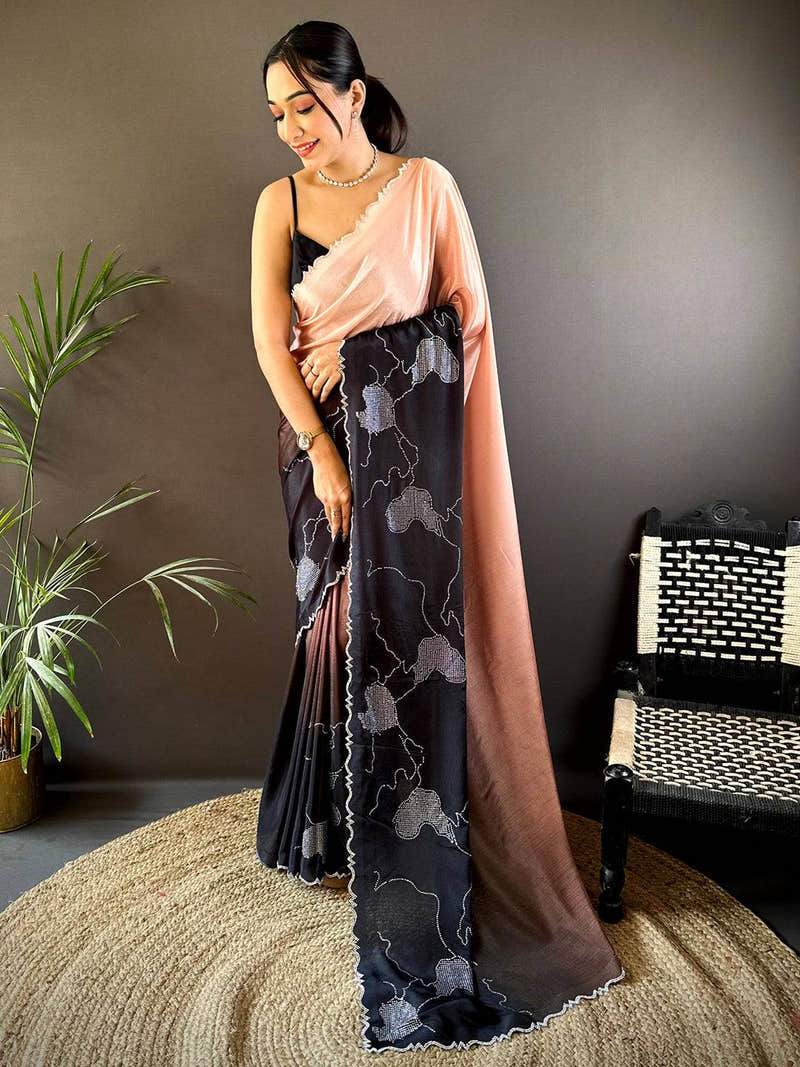 Radiant Cutwork Chinnon Saree