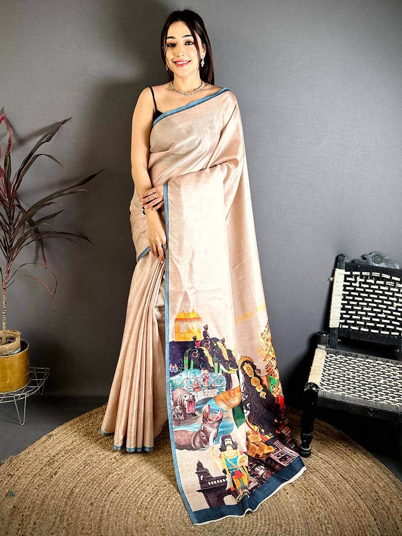 Karnataka Heritage Cultural Print Saree