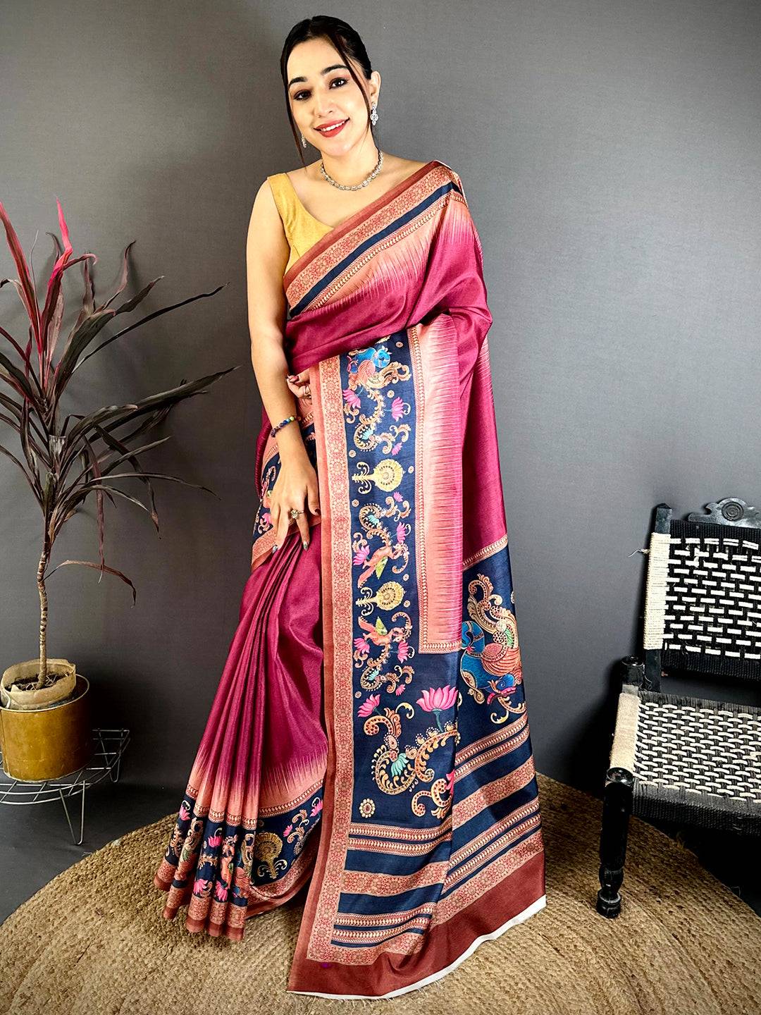 Regal Tanjore Peacock Border Saree