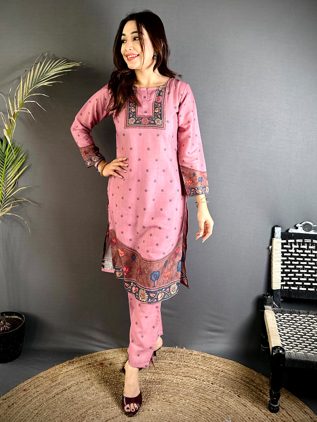 Round Neck Kalamkari Art Kurti