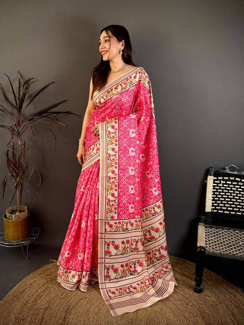 Classic Ikkat Pochampally Tussar Saree