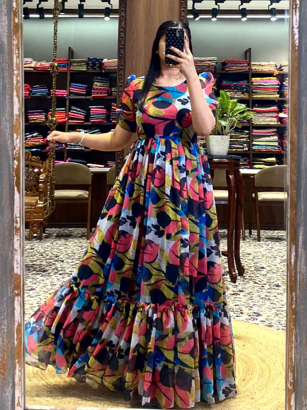 Black Floral Print Dress