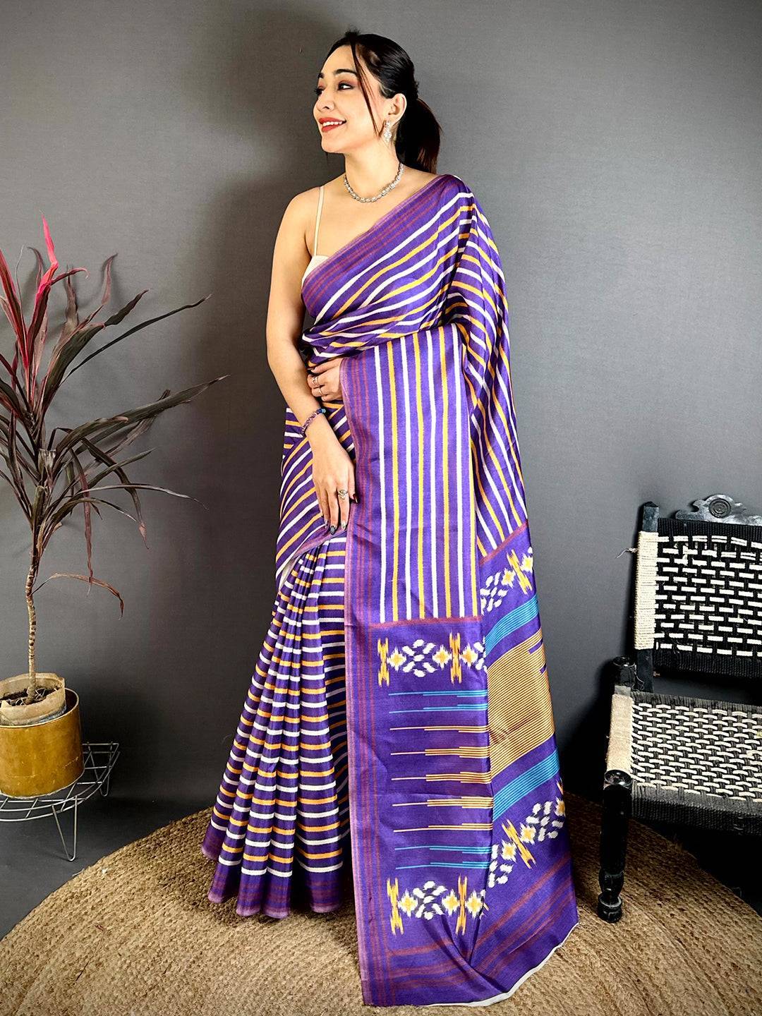 Striped Grace Soft Tussar Saree