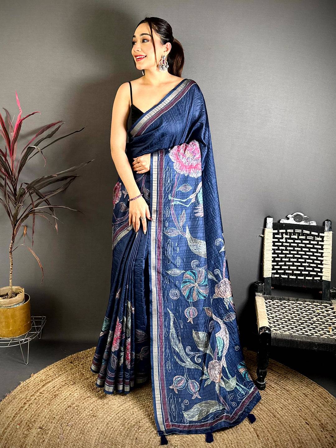 Tradition Soft Tussar Ghicha Katha Saree