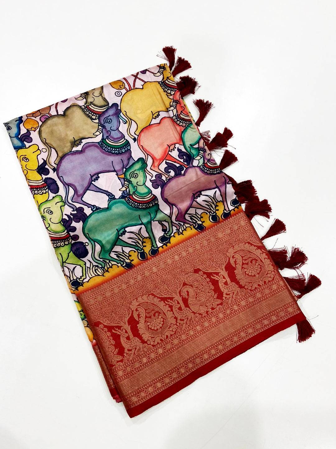Radiant Banarasi Kalamkari Pattu Saree
