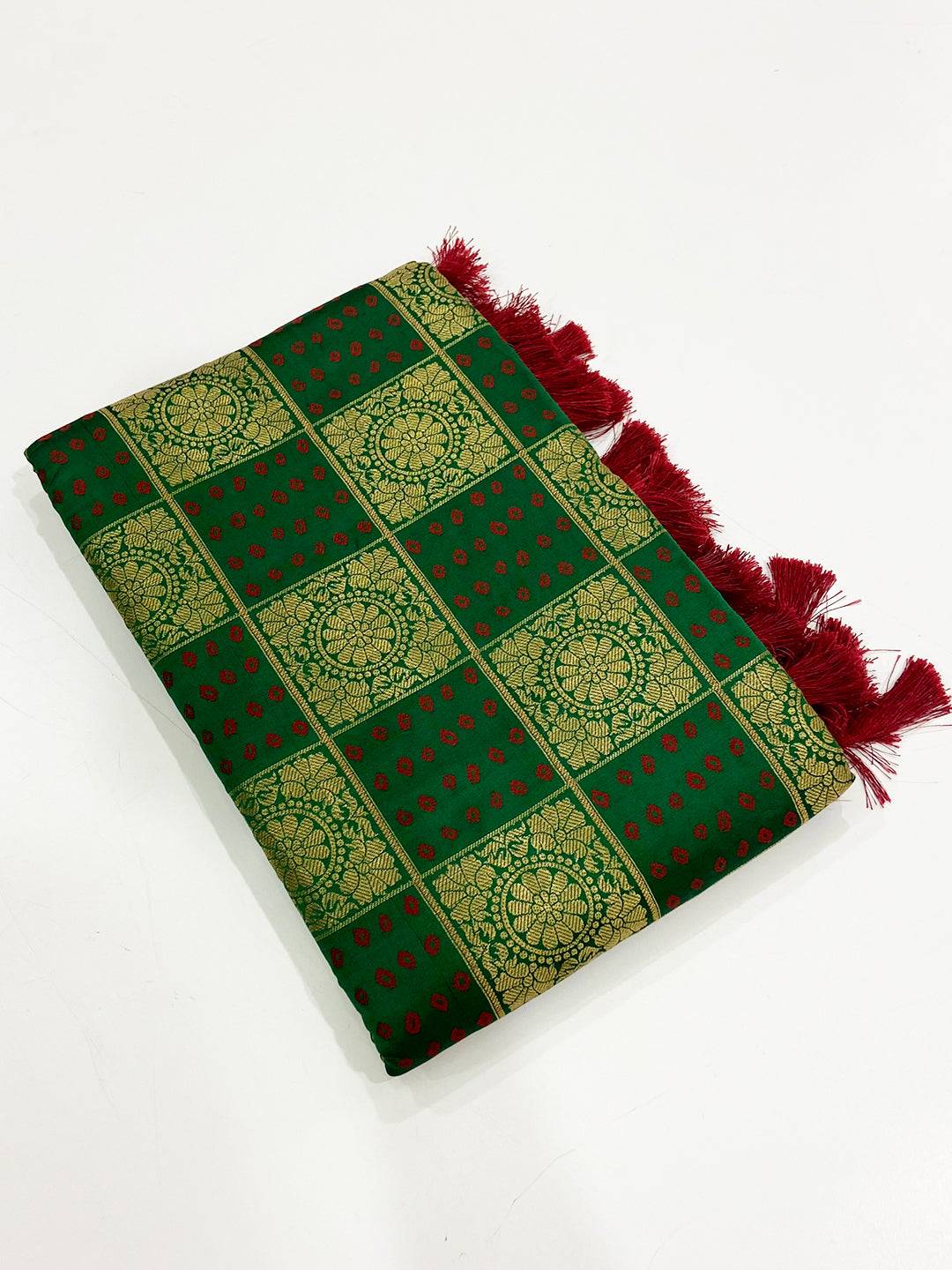 Green Banarasi Square Patola Saree