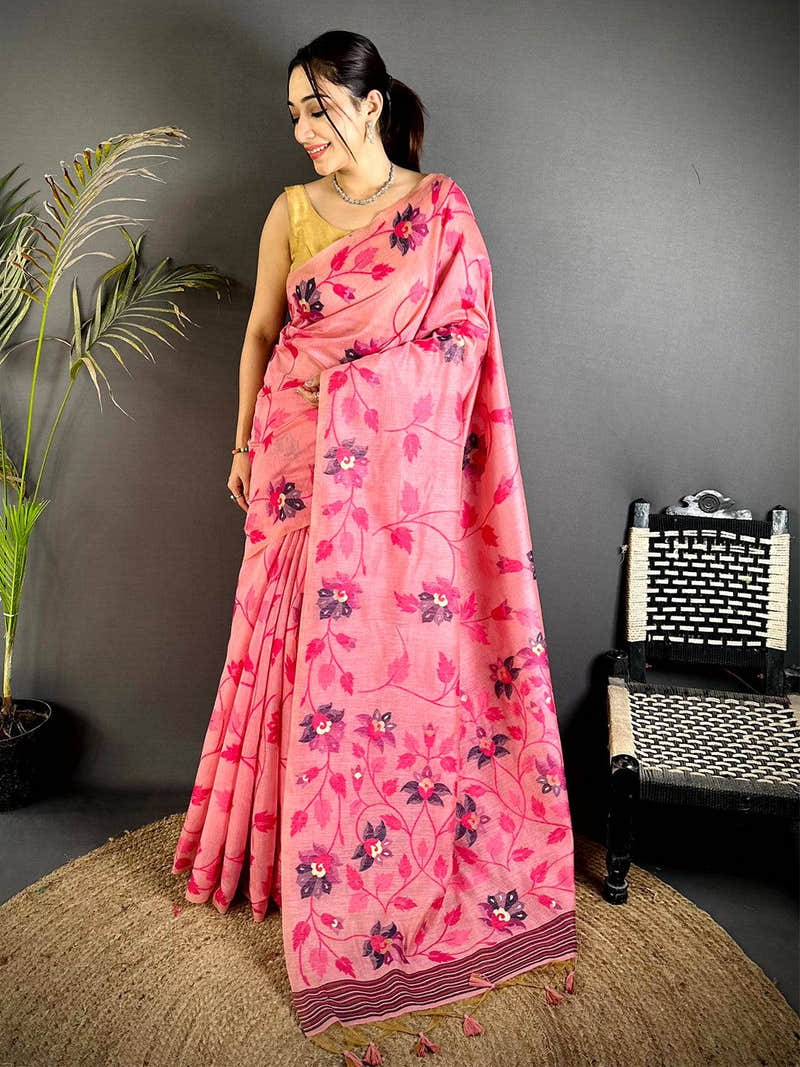 Heritage Khadi Jamdani Saree