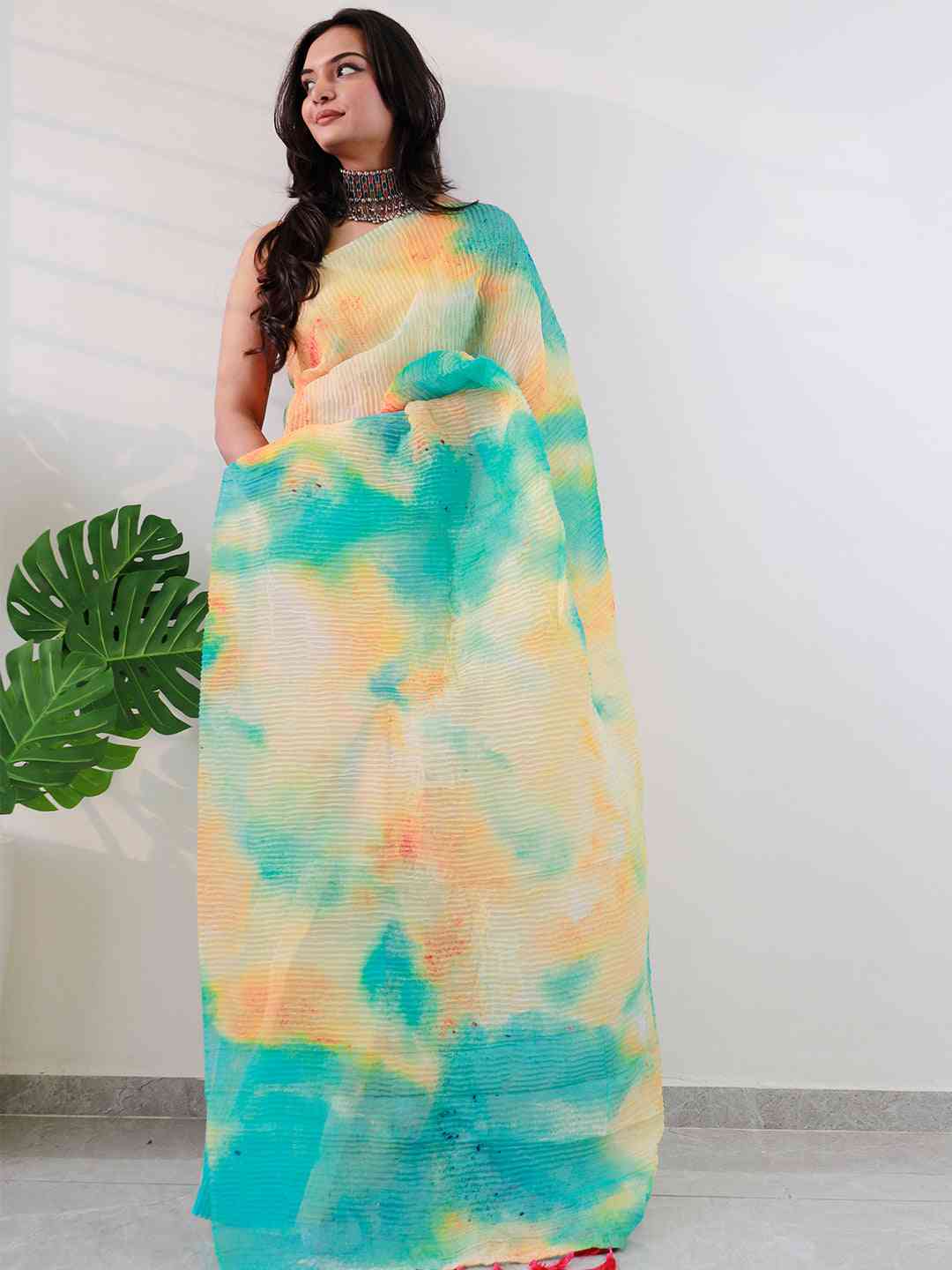 Multy Colored Bollywood Crash Saree