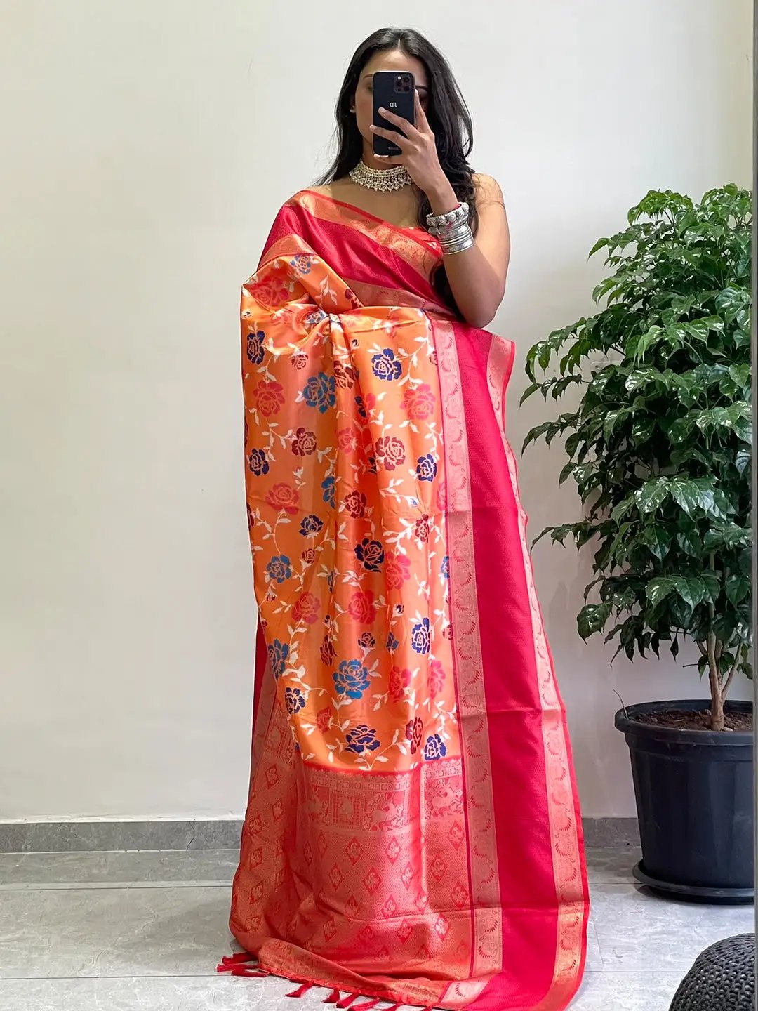 Stylish soft silk saree featuring Pochampally print and Gadwal border