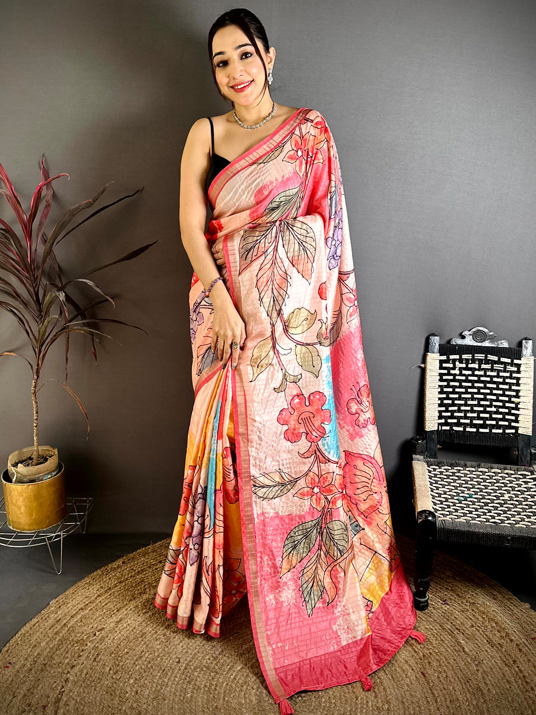 Radiant Tussar Ghicha Printed Saree