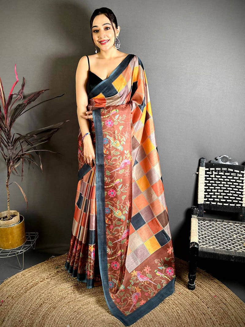 Opulent Block Print Manipuri Saree