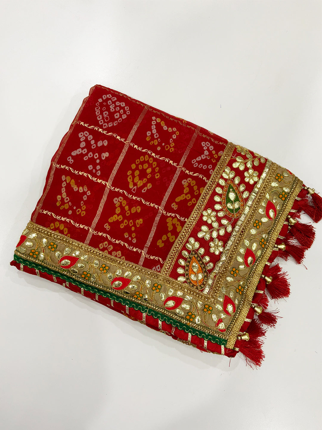 Opulent Bandhej Foil Chiffon Saree