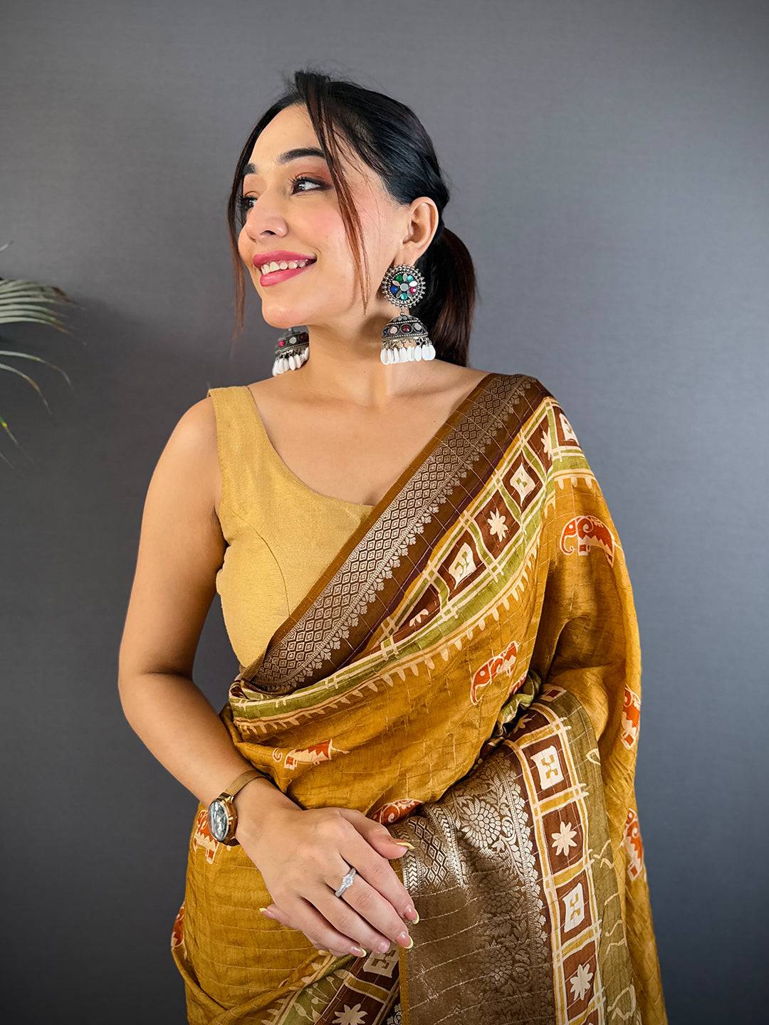 Radiant Viscose Kalamkari Printed Saree