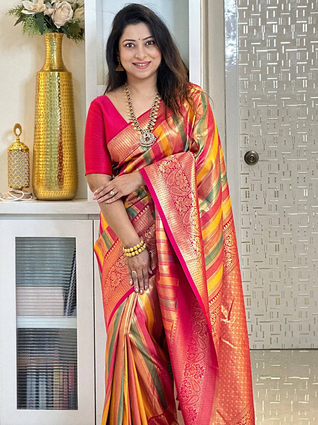 Golden Harmony Banarasi Silk Saree