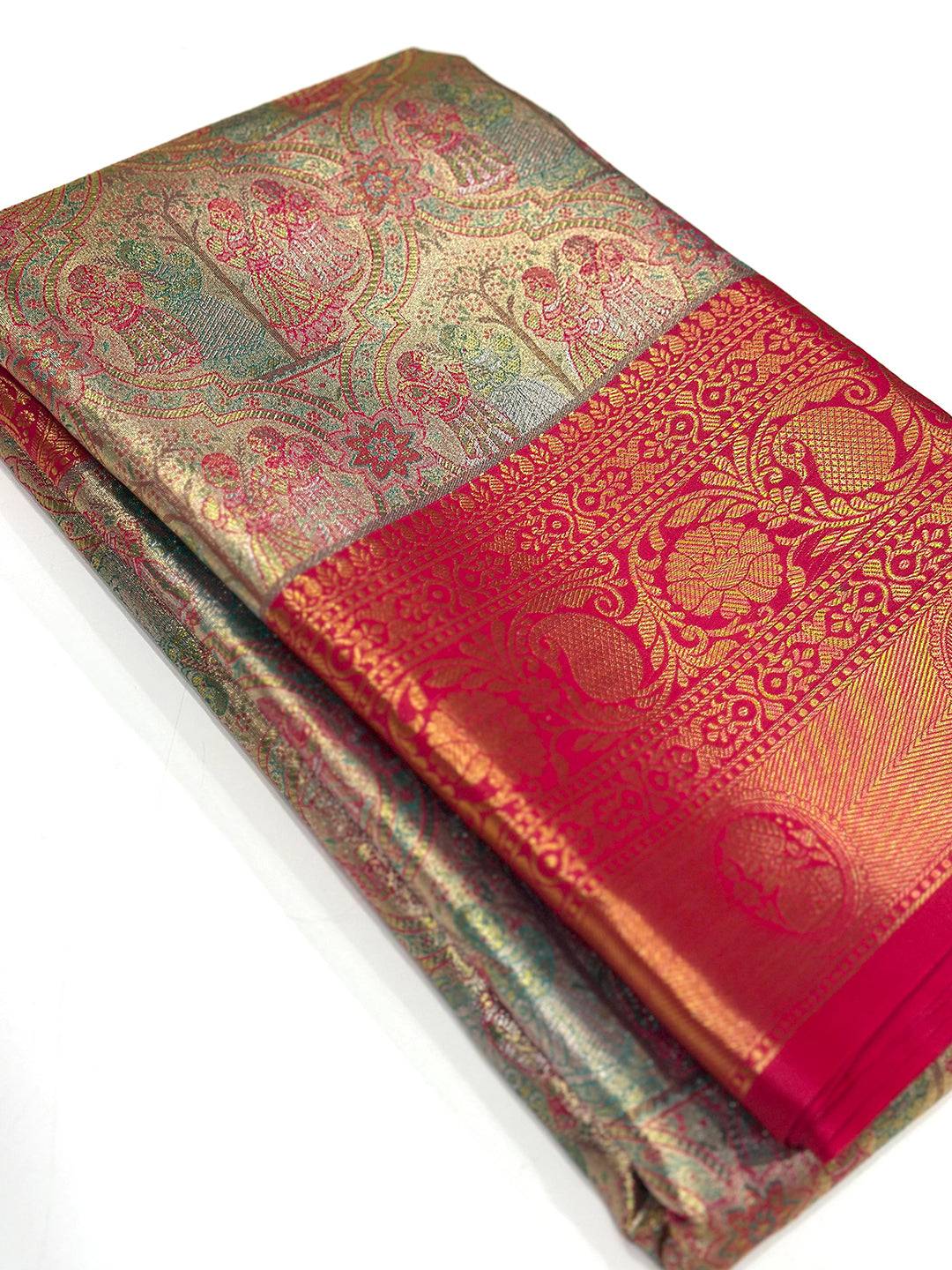 Dharmavaram silk saree with intricate gold zari work