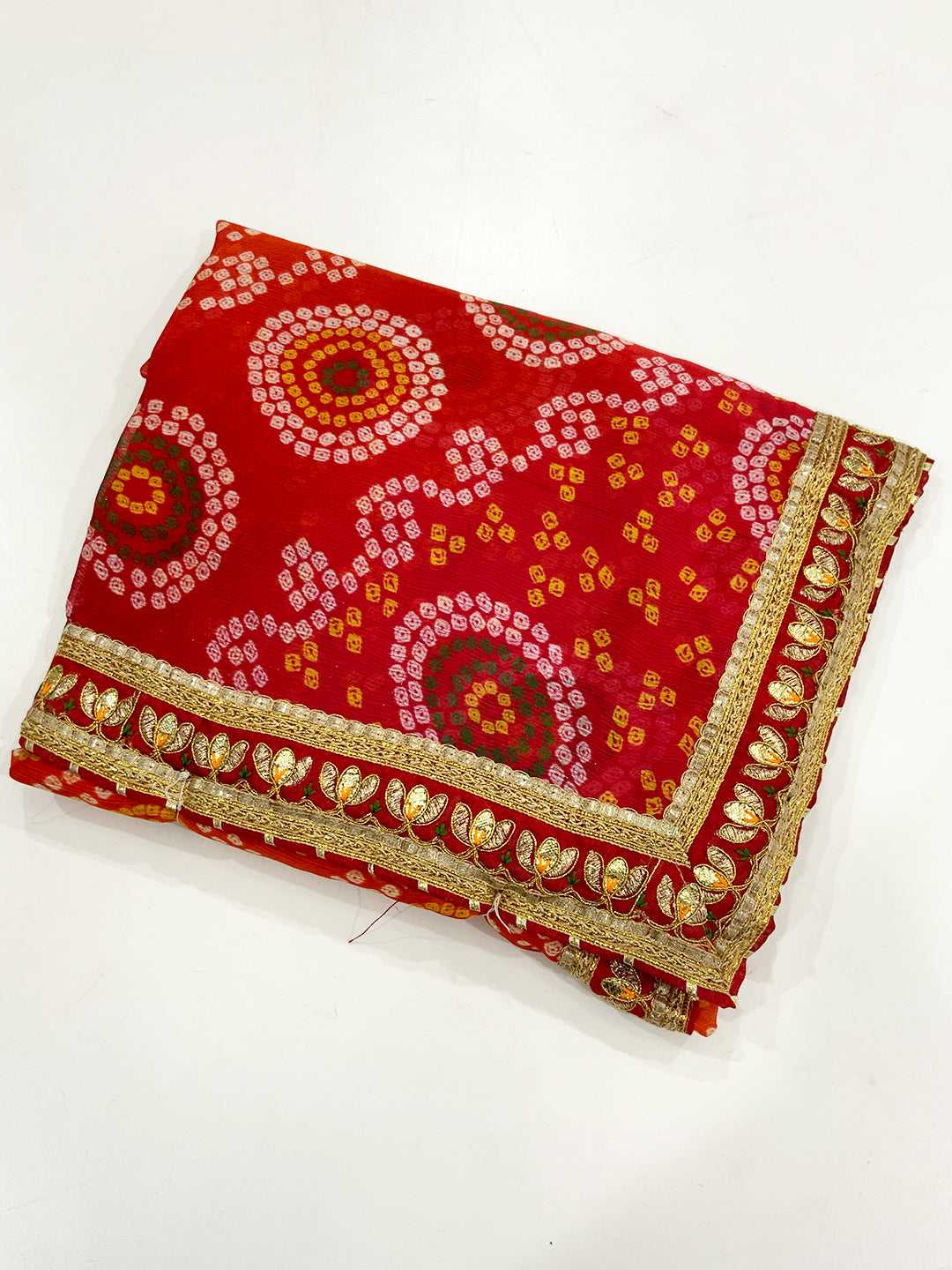Royal Foil Bandhani Chiffon Saree