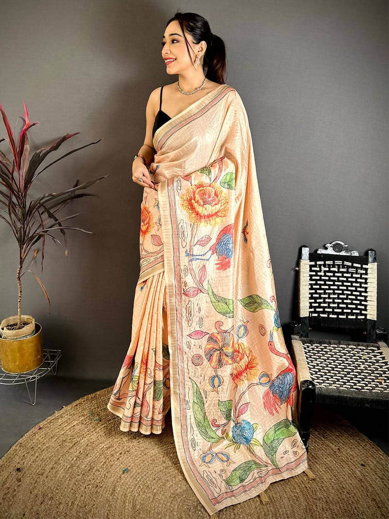 Elegance Soft Tussar Ghicha Katha Saree