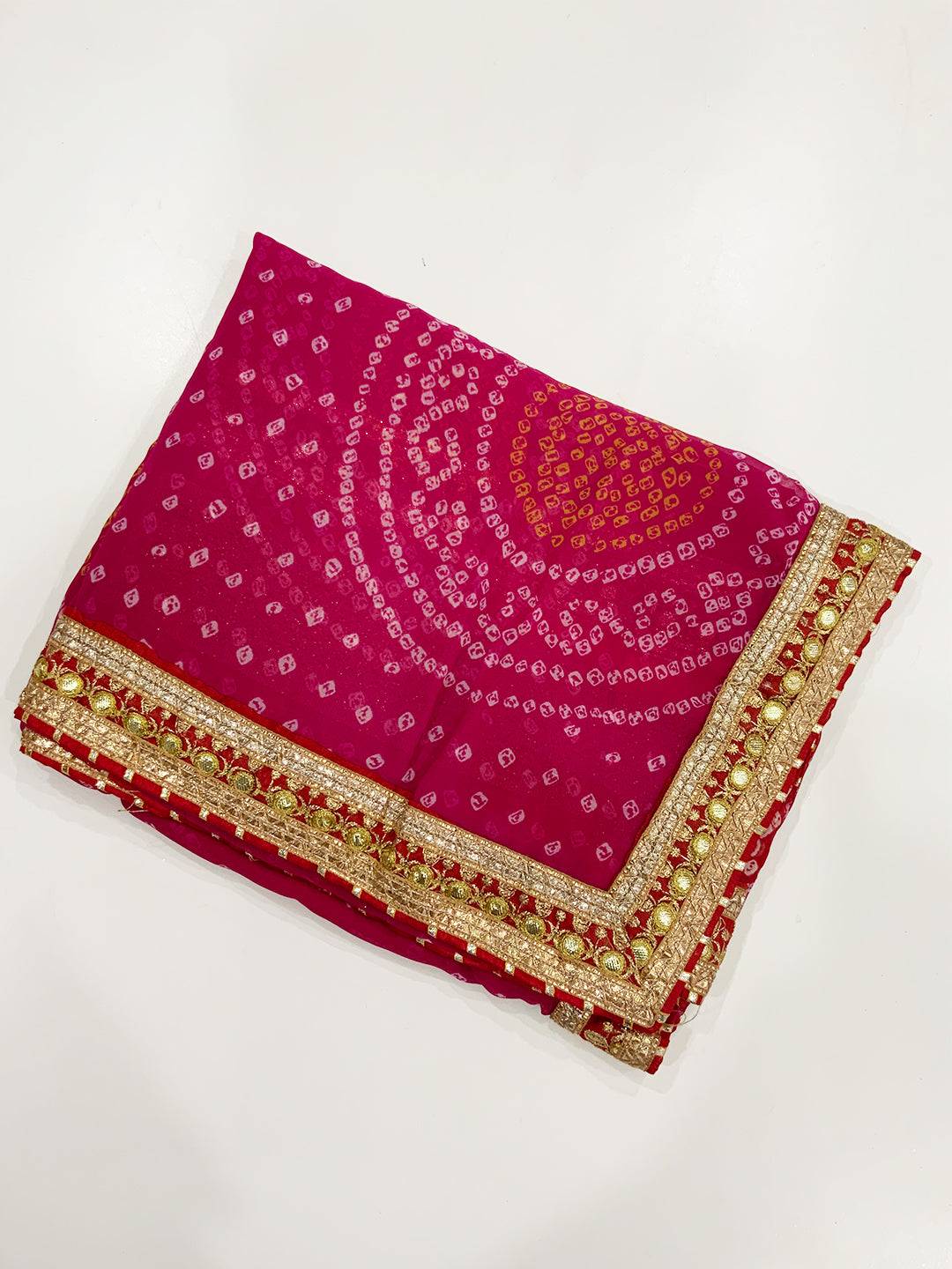 Designer Chinnon Chiffon Bandhani Saree