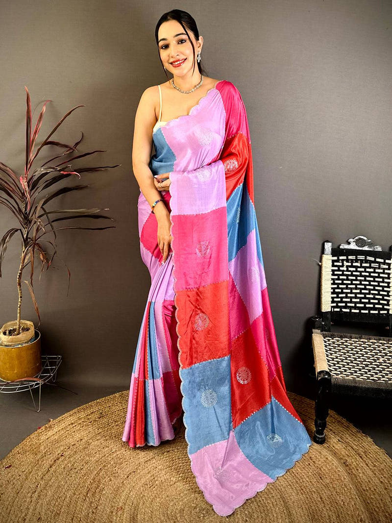 Vibrant Printed Chinnon Chiffon Saree
