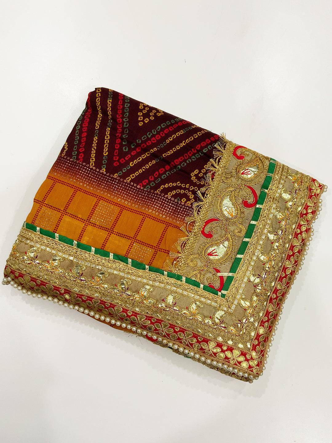 Tradition Chinnon Chiffon Bandhej Saree