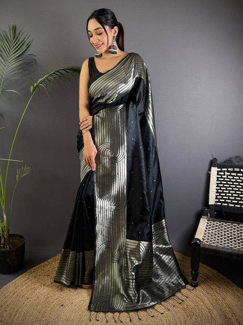 Black Beauty Soft Silk Saree