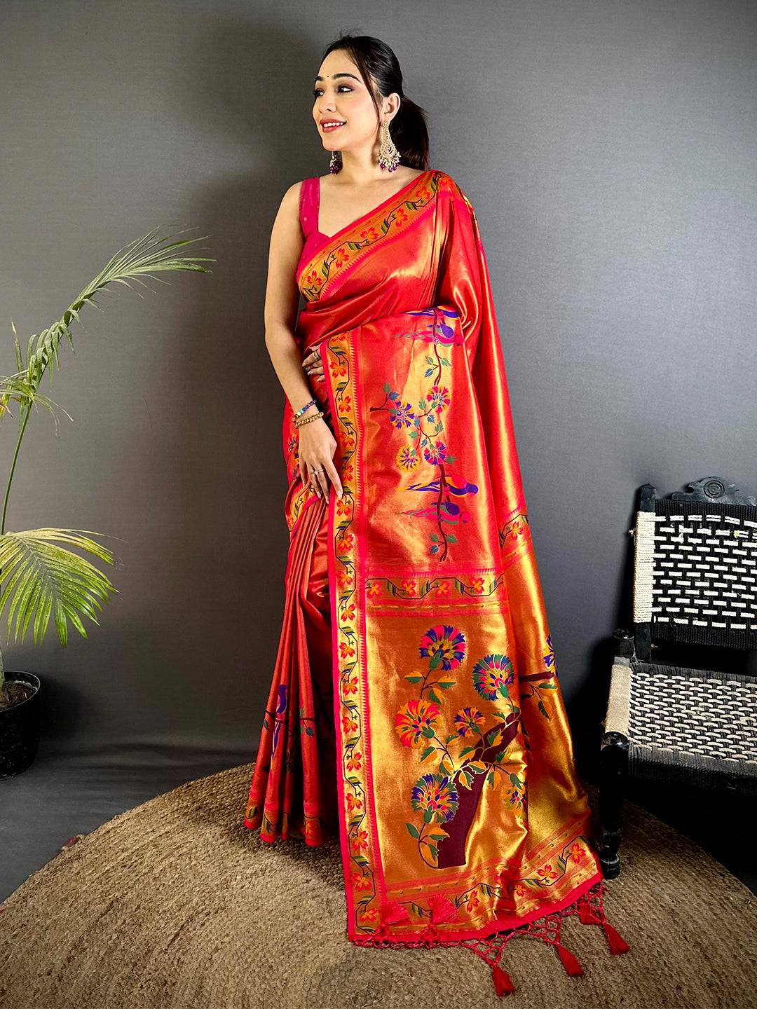 Majestic Minakari Paithani Tissue Saree