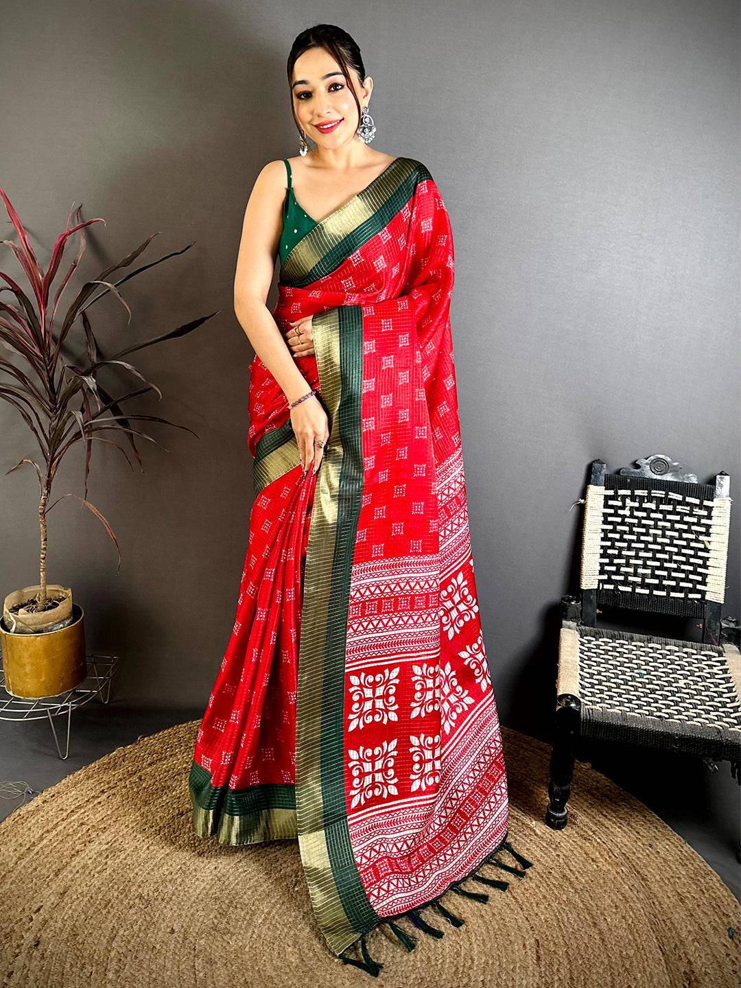 Radiant Tussar Black Zari Weave Saree