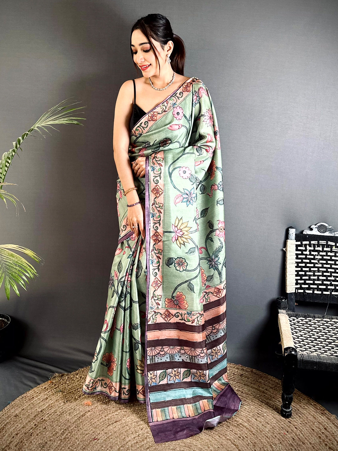 Heritage Pastel Kalamkari Saree