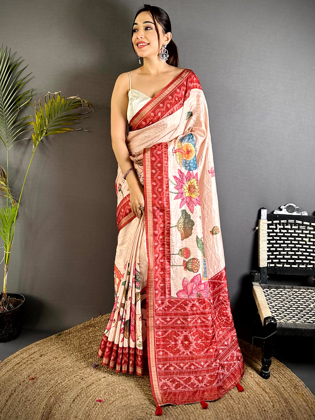 Royal Slub Ghicha Tussar Saree