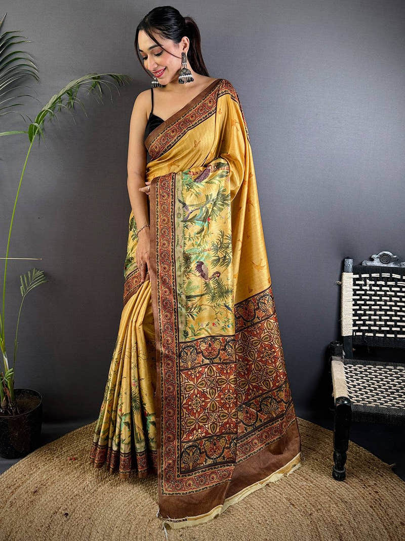 Heritage Soft Dola Silk Printed Saree