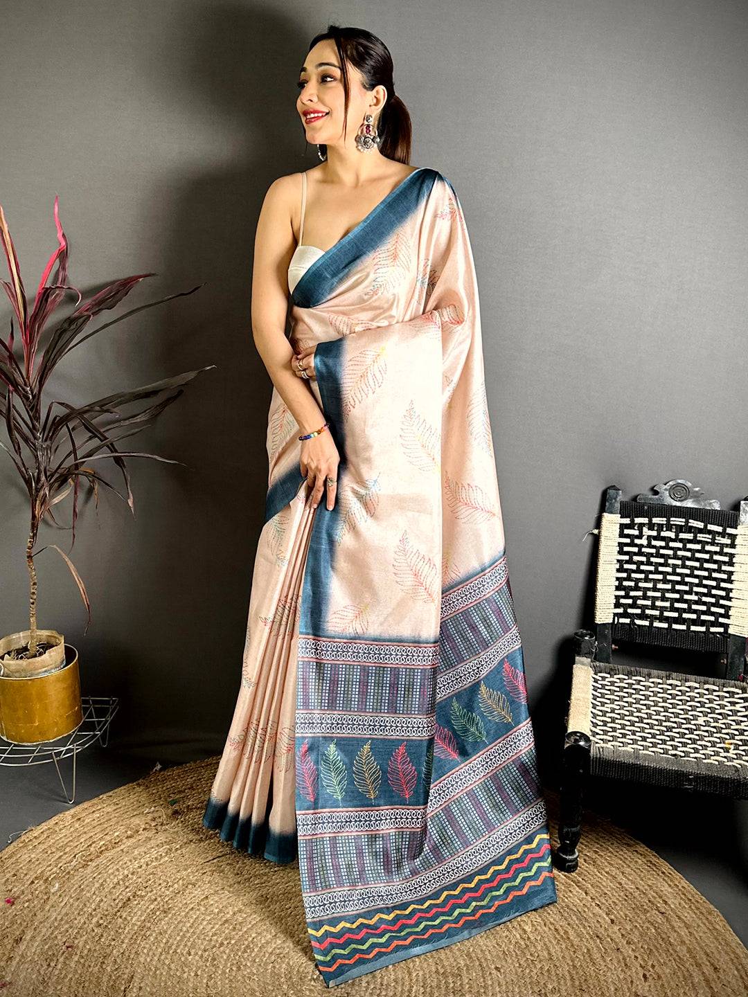 Classic Manipuri Tussar Katha Saree