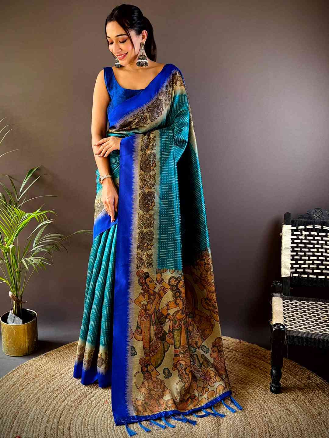 Rama Soft Silk Kalamkari Pallu Saree