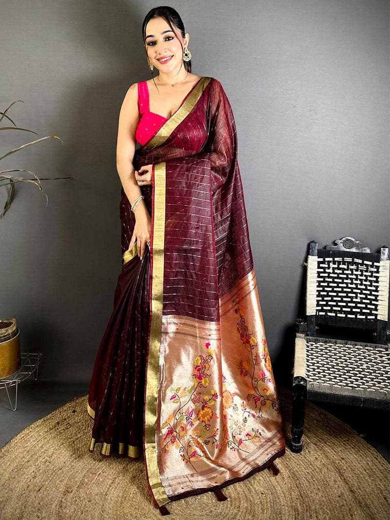 Radiance Floral Jacquard Rich Pallu Saree