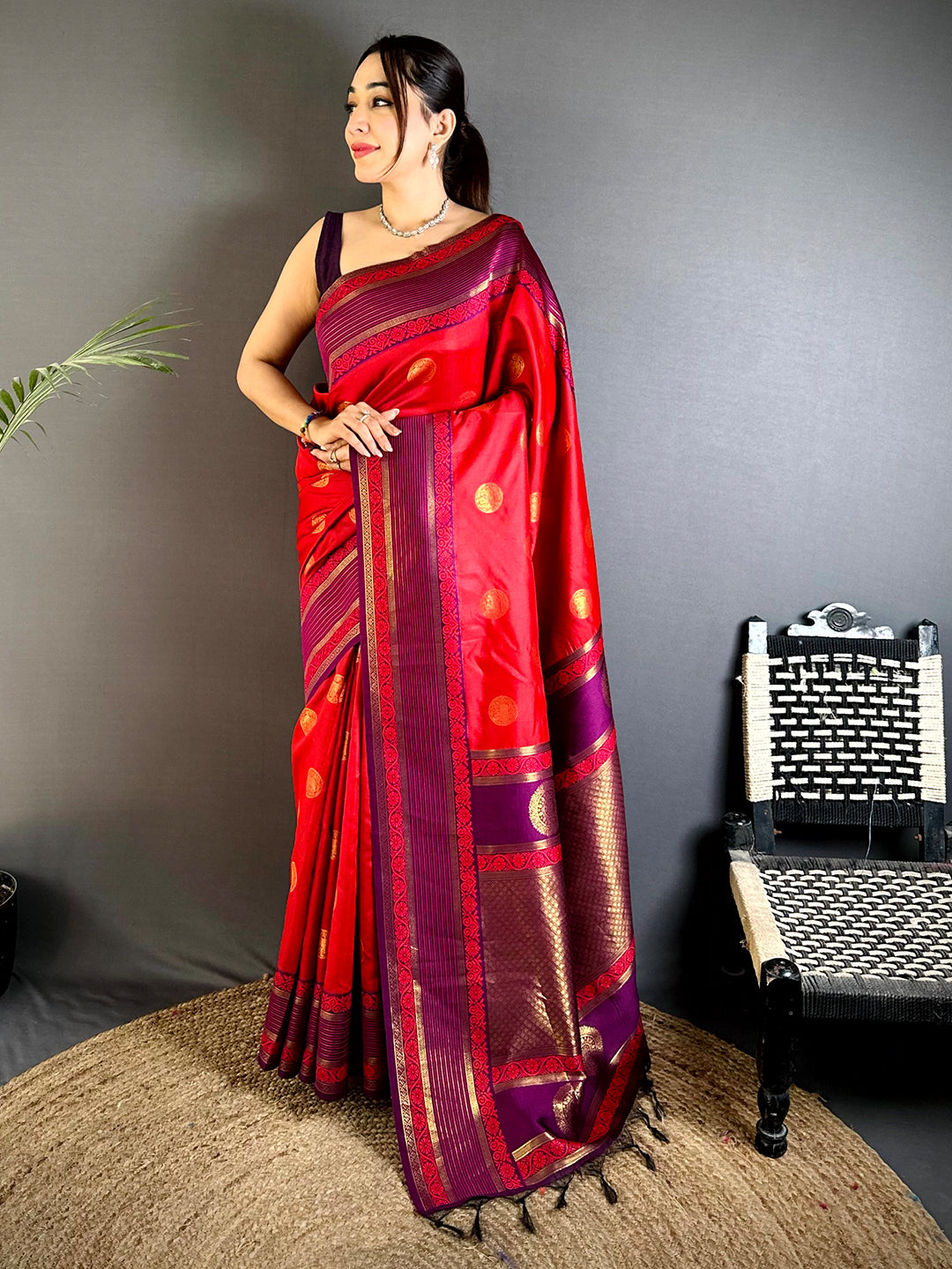 Elephant Zari Banarasi Soft Silk Saree